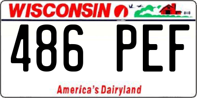 WI license plate 486PEF