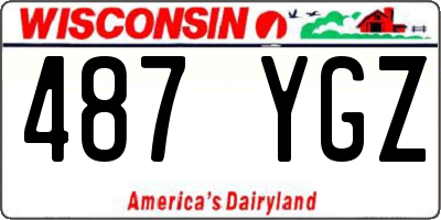 WI license plate 487YGZ