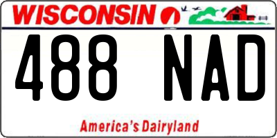 WI license plate 488NAD