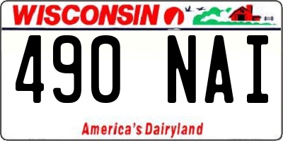 WI license plate 490NAI