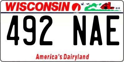 WI license plate 492NAE