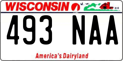 WI license plate 493NAA