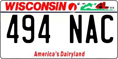 WI license plate 494NAC
