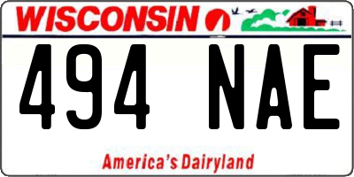 WI license plate 494NAE