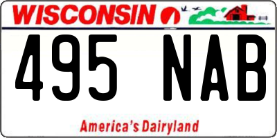 WI license plate 495NAB