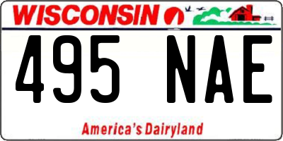 WI license plate 495NAE