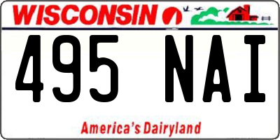 WI license plate 495NAI