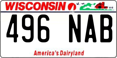 WI license plate 496NAB