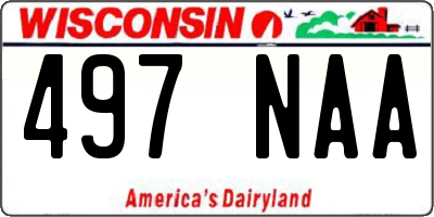 WI license plate 497NAA