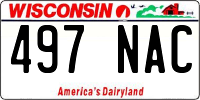 WI license plate 497NAC