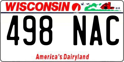 WI license plate 498NAC