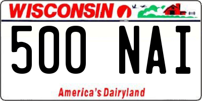 WI license plate 500NAI
