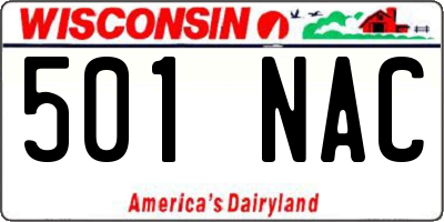 WI license plate 501NAC