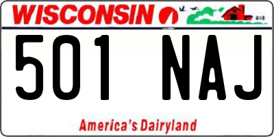 WI license plate 501NAJ