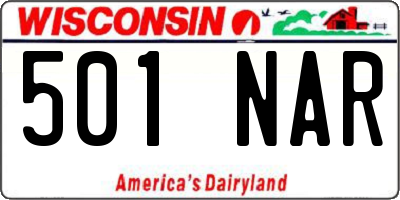 WI license plate 501NAR