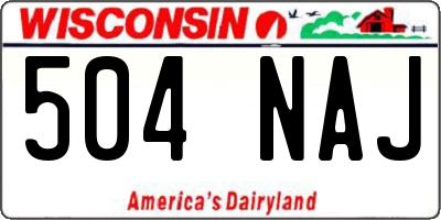 WI license plate 504NAJ