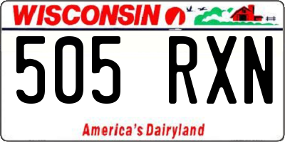 WI license plate 505RXN