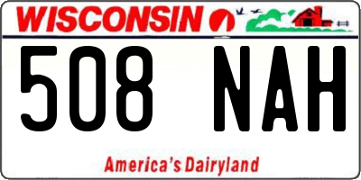 WI license plate 508NAH