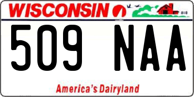 WI license plate 509NAA
