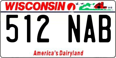 WI license plate 512NAB