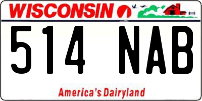 WI license plate 514NAB