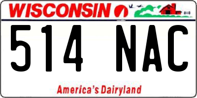 WI license plate 514NAC