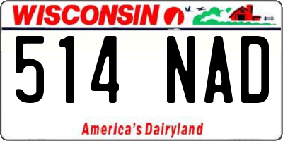 WI license plate 514NAD