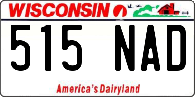 WI license plate 515NAD