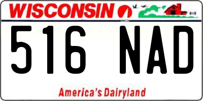 WI license plate 516NAD