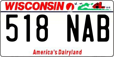 WI license plate 518NAB