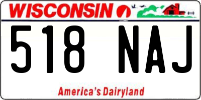 WI license plate 518NAJ