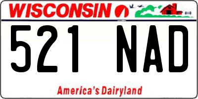 WI license plate 521NAD