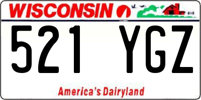 WI license plate 521YGZ