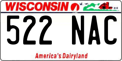 WI license plate 522NAC