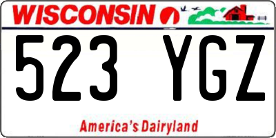 WI license plate 523YGZ