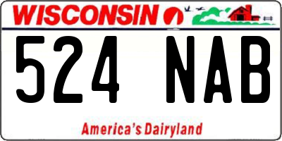 WI license plate 524NAB
