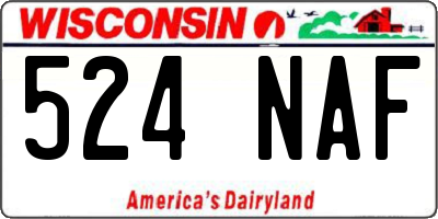 WI license plate 524NAF