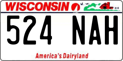 WI license plate 524NAH