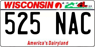 WI license plate 525NAC