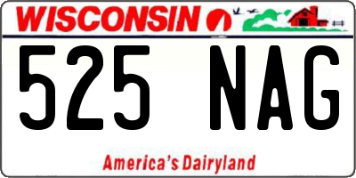 WI license plate 525NAG