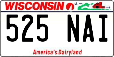 WI license plate 525NAI