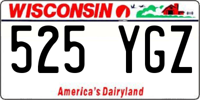 WI license plate 525YGZ