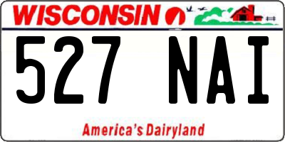 WI license plate 527NAI