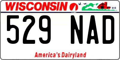 WI license plate 529NAD