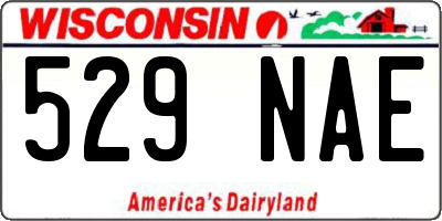 WI license plate 529NAE