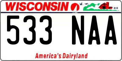 WI license plate 533NAA