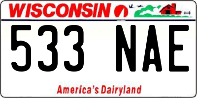 WI license plate 533NAE