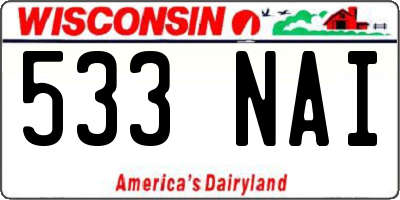 WI license plate 533NAI