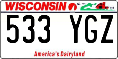WI license plate 533YGZ