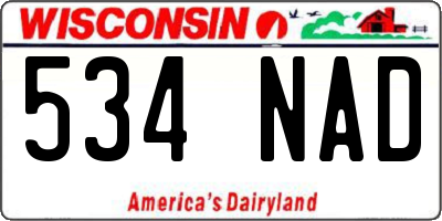 WI license plate 534NAD